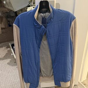 Peter Millar Blue and Beige Sweater Jacket